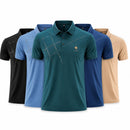 Kit Com 5 Camisas Polo Masculina Em Seda Gelo e Elastano - Padrão Visual Premium Aurion